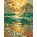 Алмазна мозаїка/вишивка Пейзаж. Самотнє вітрило у морі 40*50 см OD 30610-01
