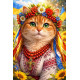 Алмазна мозаїка Муркотуха у віночку 40*50см S40153