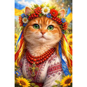 Алмазна мозаїка Муркотуха у віночку 40*50см S40153